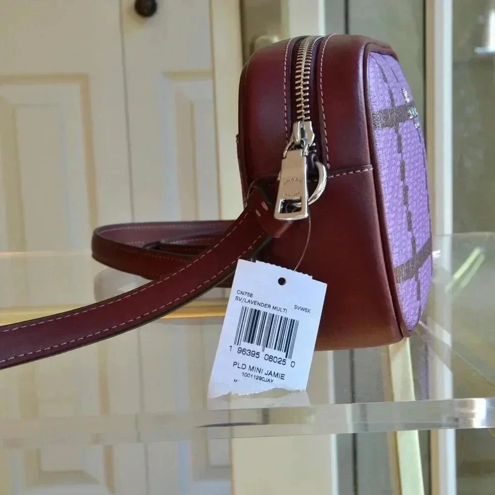 Coach CN758 Mini Jamie Camera Bag With Plaid Print
